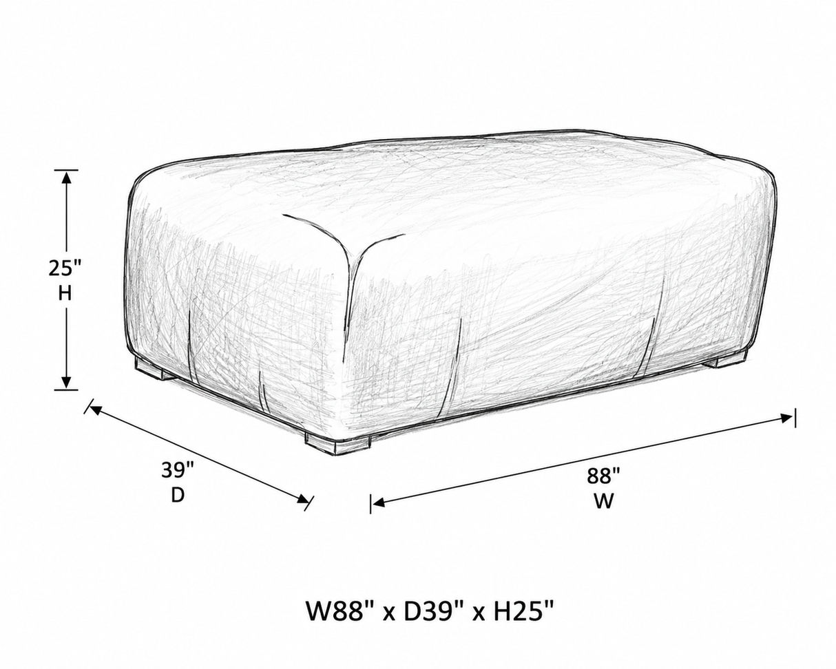 Housse Ratana pour sofa extérieur – 88 x 39 x 25 po