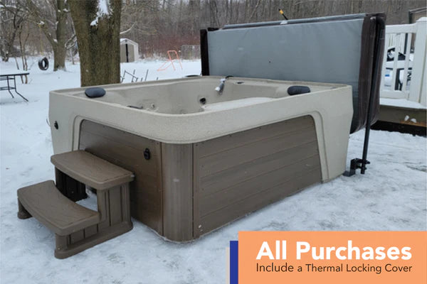 Spa 5 Places Freeflow Excursion Premier – Coque Arctic White &amp; Cabinet Charcoal