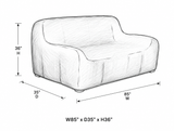 Housse Ratana pour sofa extérieur – 85 x 35 x 36 po