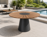 Table extérieure ronde MAREA 48 po par Atoll | Plateau en teck traité et structure en aluminium