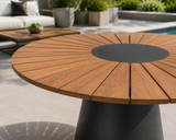 Table extérieure ronde MAREA 48 po par Atoll | Plateau en teck traité et structure en aluminium