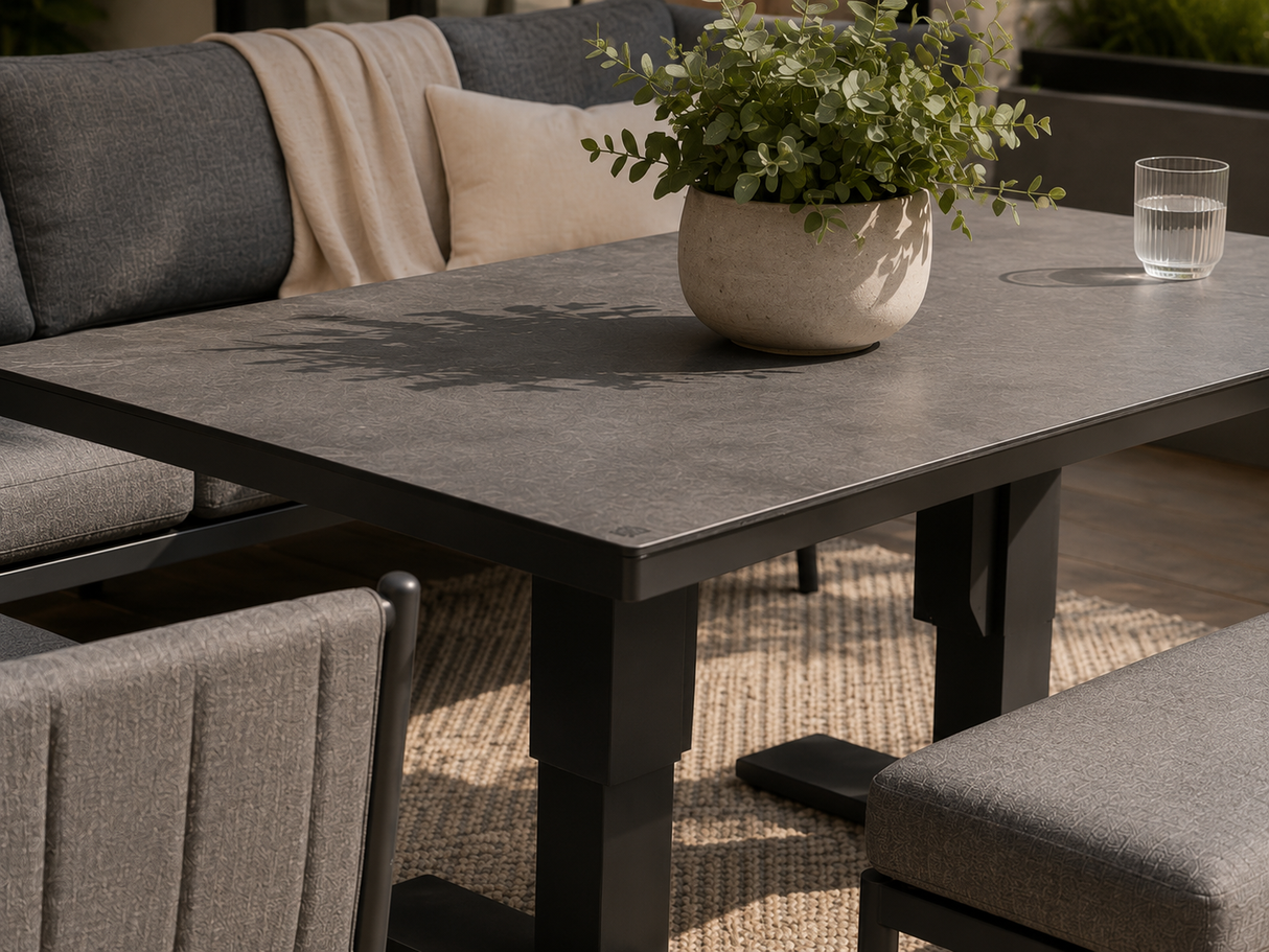 MOSS Solara Hybrid Sectional with Adjustable Hydraulic Table | 4-Piece Garden Set