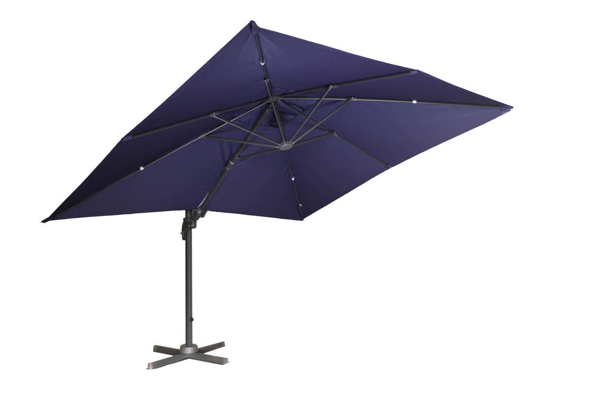 11 Feet Square Hanging Parasol - Navy