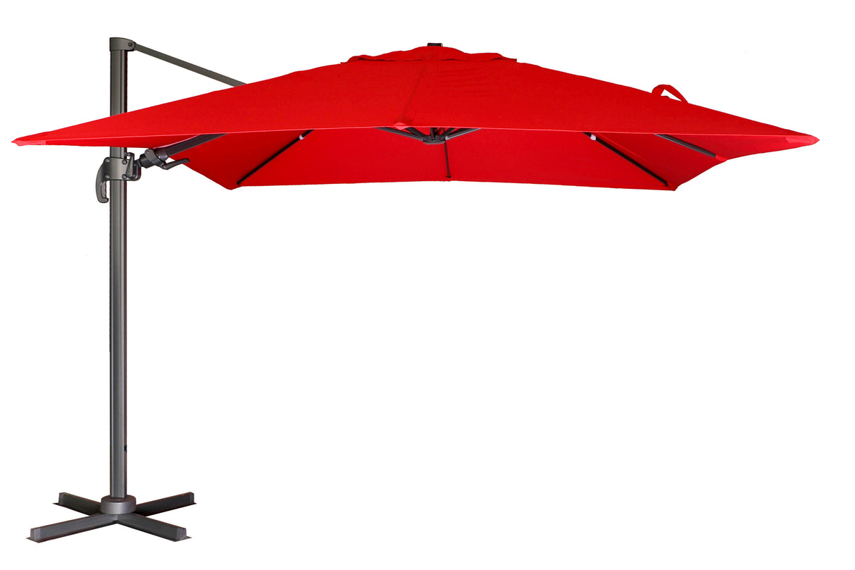 11 Feet Square Hanging Parasol - Red