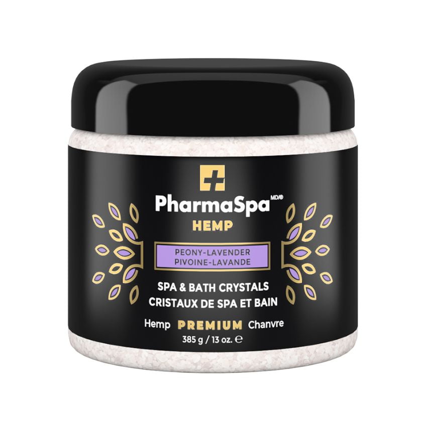 Cristaux PharmaSpa Chanvre PIVOINE LAVANDE pour spa – 385 g