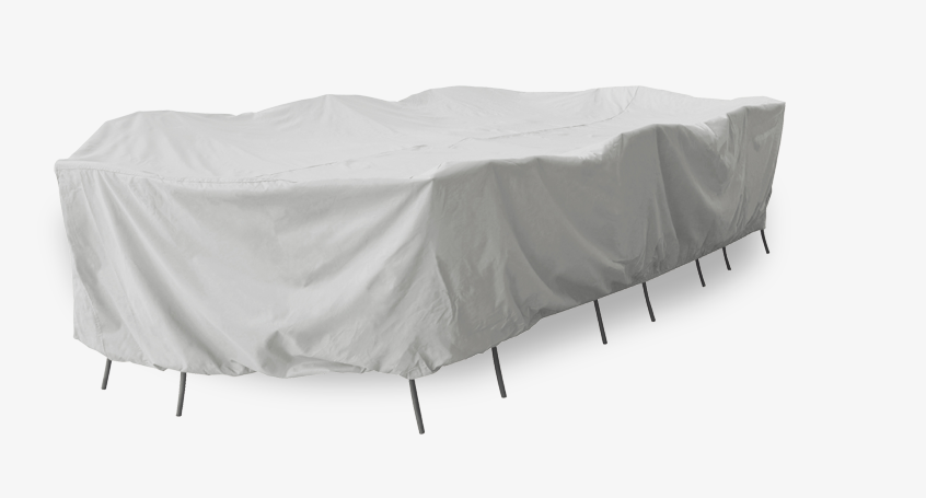 Treasure Garden PFC598 — XL cover for oval/rectangular table with chairs (pale gray)