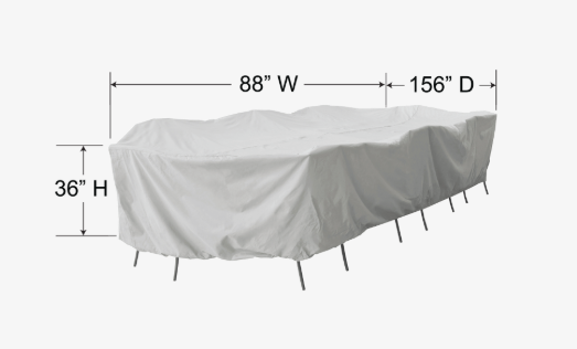 Treasure Garden PFC598 — XL cover for oval/rectangular table with chairs (pale gray)