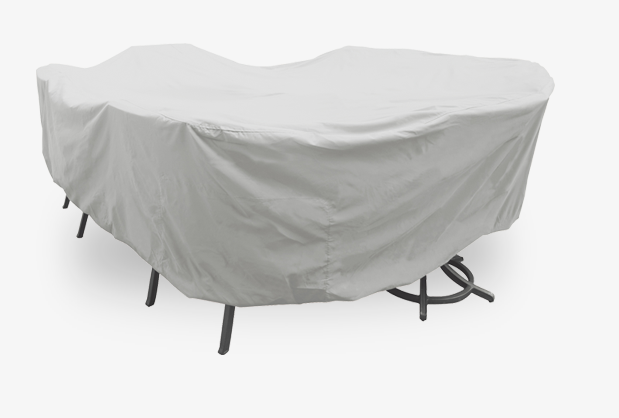 Treasure Garden PFC596 — Large Cover for Oval/Rectangular Table with Chairs (Pale Gray)