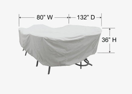 Treasure Garden PFC596 — Large Cover for Oval/Rectangular Table with Chairs (Pale Gray)