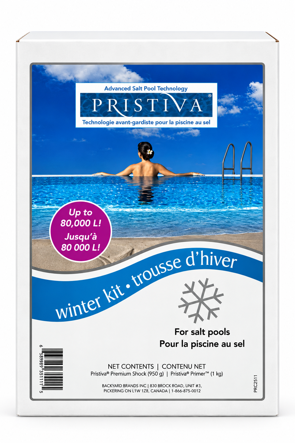 Trousse d’hivernisation Pristiva pour piscine au sel – Jusqu’à 80 000 L