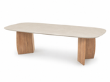 Table à manger Nova 87 po en microciment et teck – Atoll