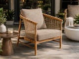 New Lounge Armchair by Atoll – Indonesian Teak, Commercial Cordage, and Premium Cushions