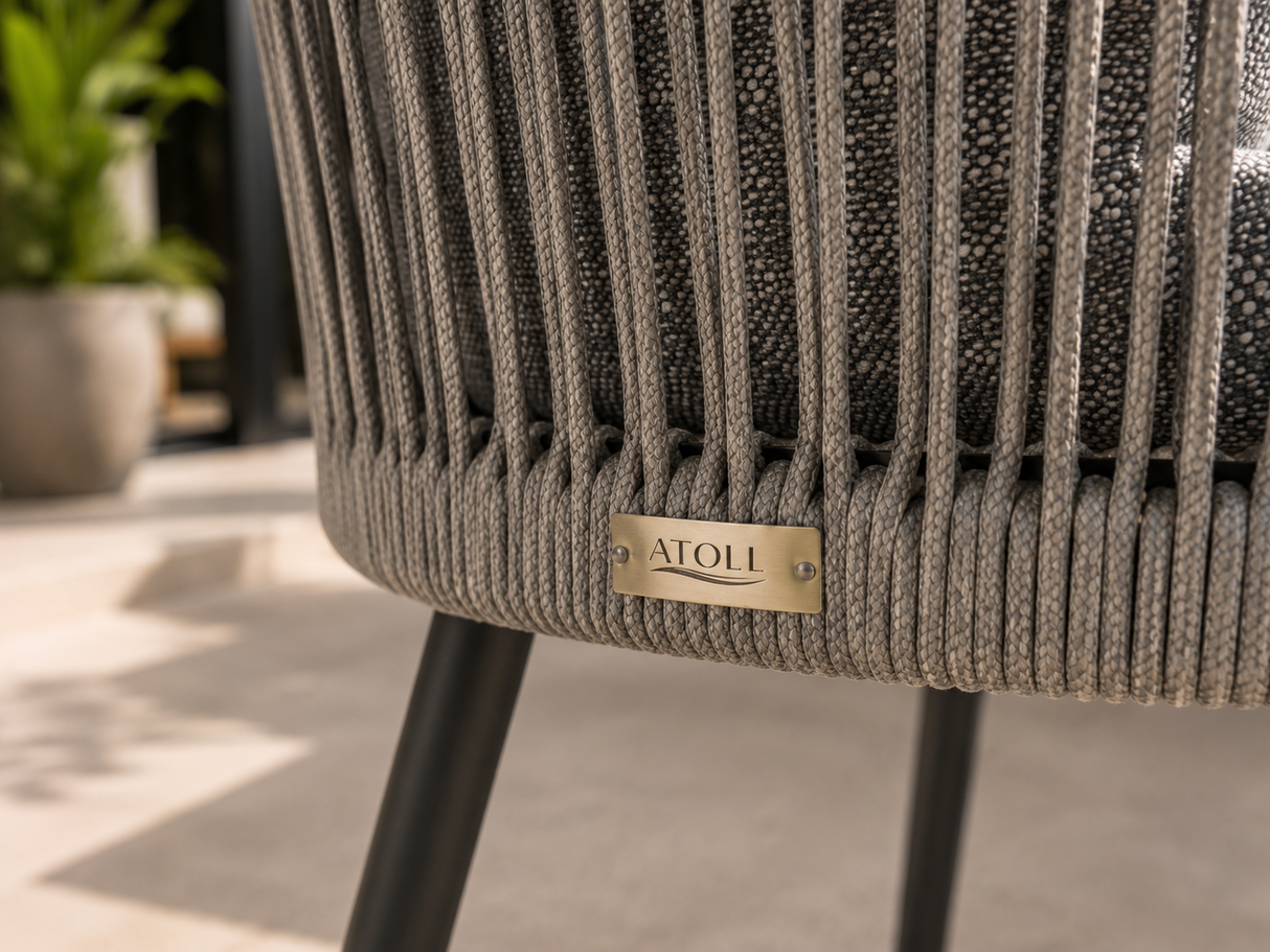 Chaise de salle à manger Happy Bay par ATOLL | Confort exceptionnel et design haut de gamme pour l'extérieur