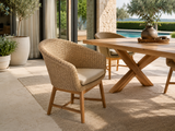 Synthetic Rattan and Teak Chair by Atoll – Indoor and Outdoor Furniture