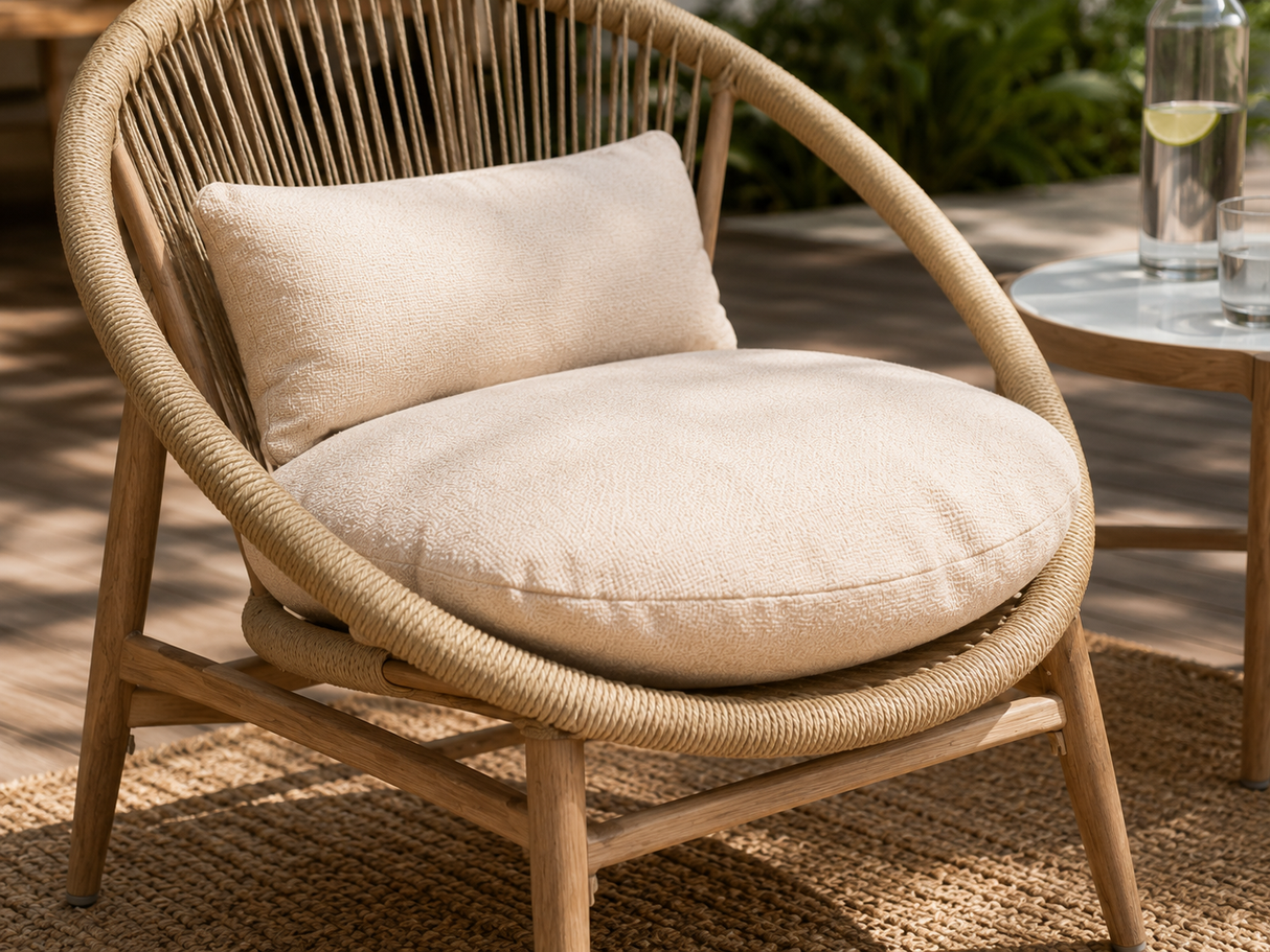 Ensemble de 2 fauteuils lounge et table d'appoint MOSS – Mobilier extérieur