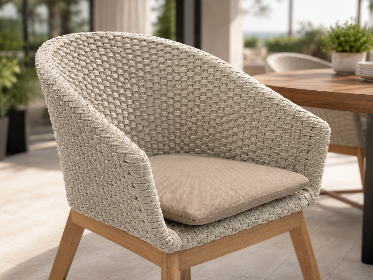 Chaise Bora par Atoll – Cordage commercial et teck d’Indonésie