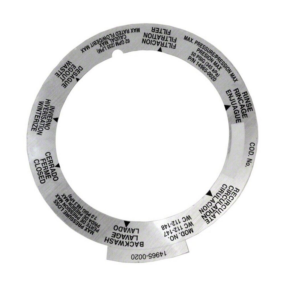 6 POSITION STICKER FOR PENTAIR 14965 FILTER