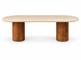 Table à manger Havana 95 po en fibrociment et teck – Atoll