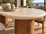 Table à manger Havana 95 po en fibrociment et teck – Atoll
