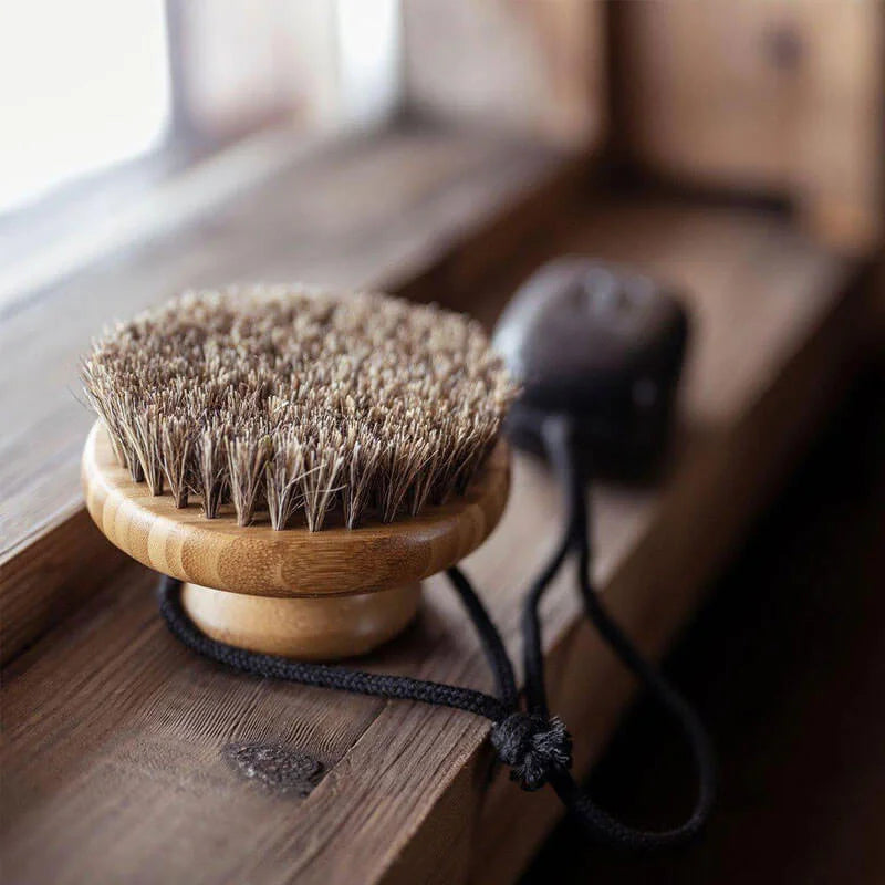 RENTO Body Brush – Round Exfoliating Brush for Sauna and Dry Brushing