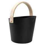 Tylö Brilliant Sauna Bucket – Matte Black Aluminum with Birch Handle