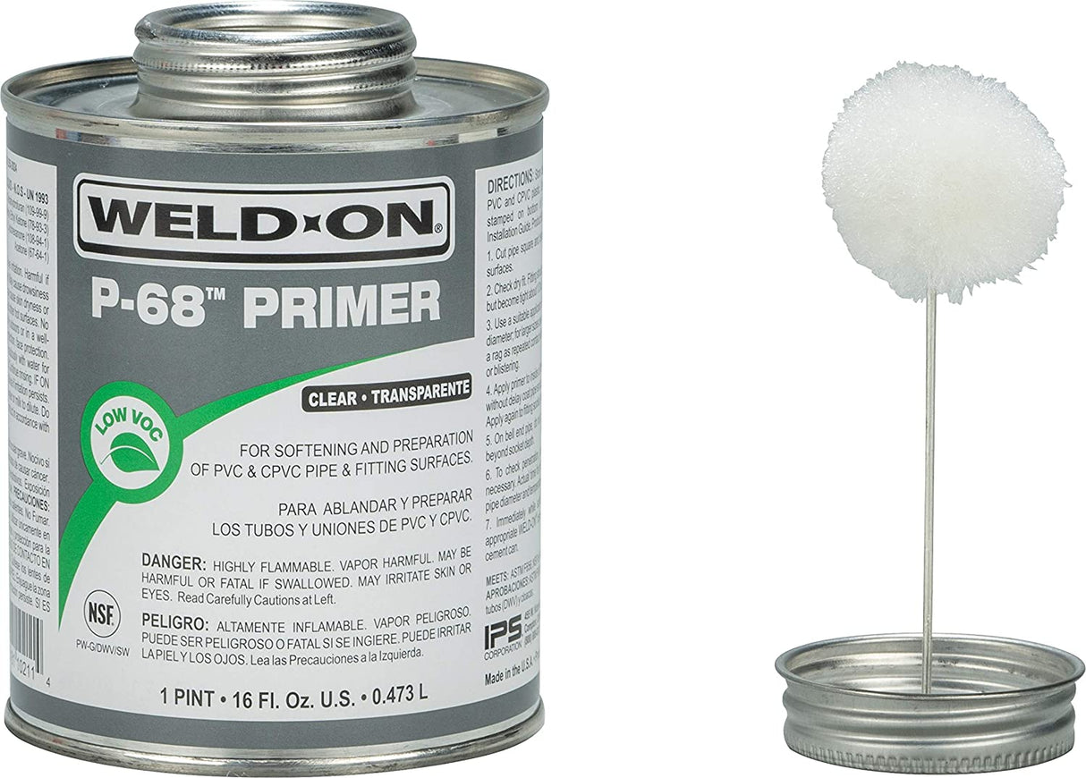 Clear PVC Primer 4 oz - Weld-On